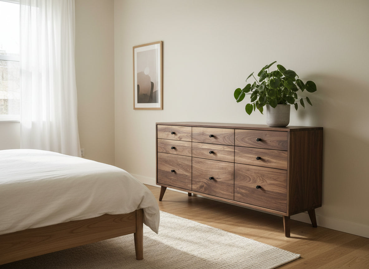 The Hiro 60 - Mid-century Modern Dresser or Large Nightstand.