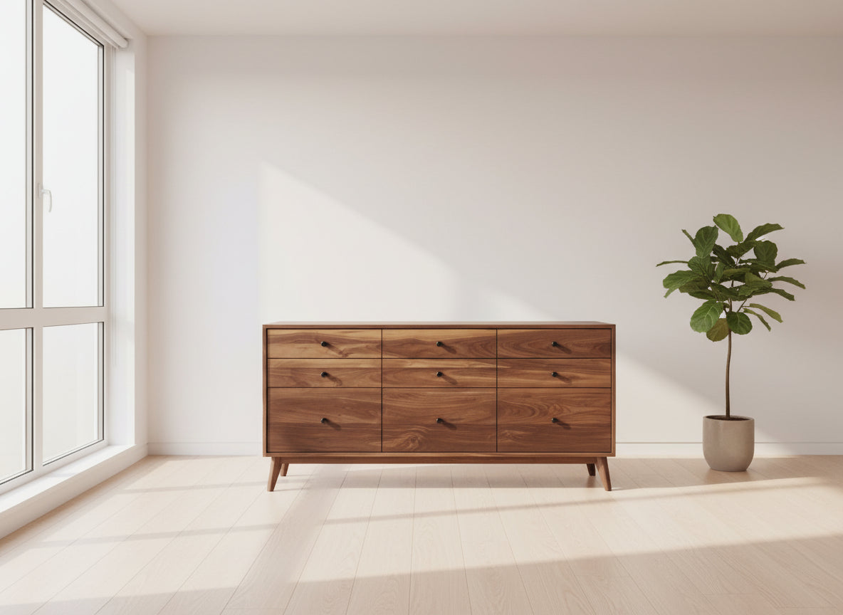 The Hiro 60 - Mid-century Modern Dresser or Large Nightstand.