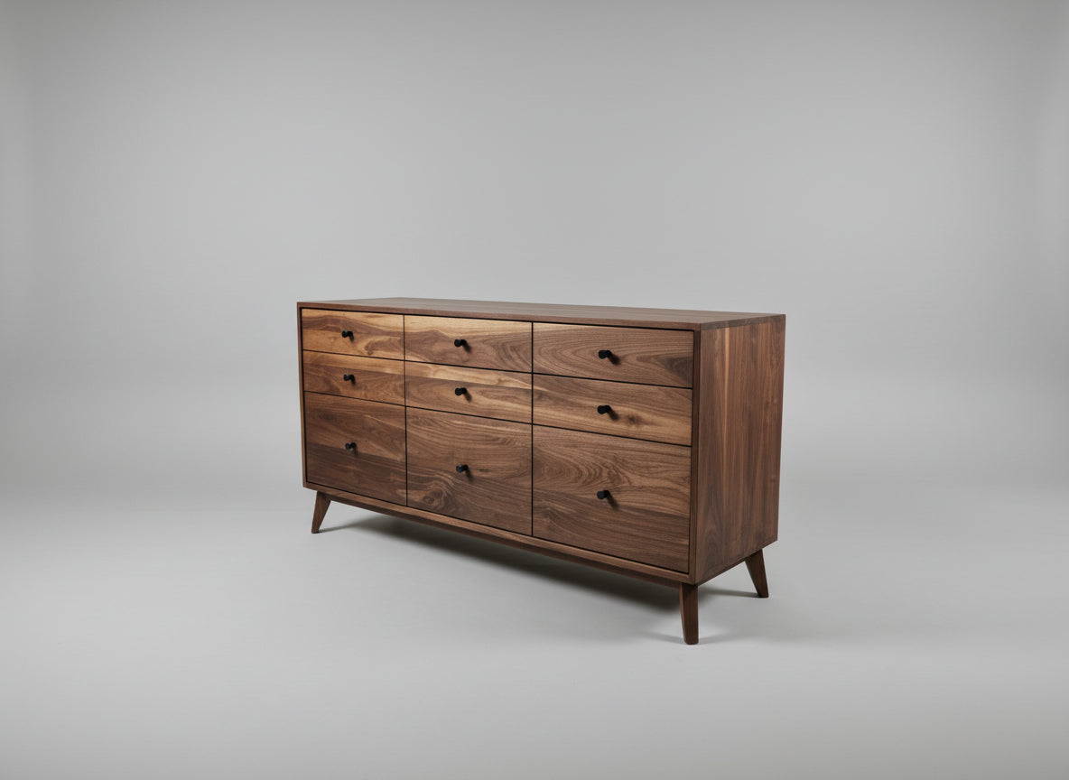 The Hiro 60 - Mid-century Modern Dresser or Large Nightstand.