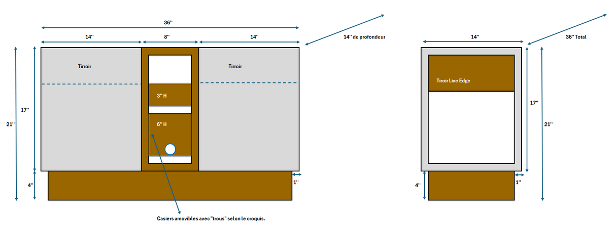 Ensemble de tables de chevet personalisées (Michel Drouin)