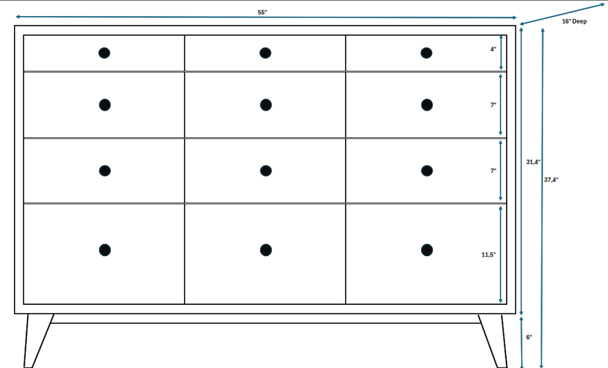 Erik and Cassidy custom dresser and nightstands