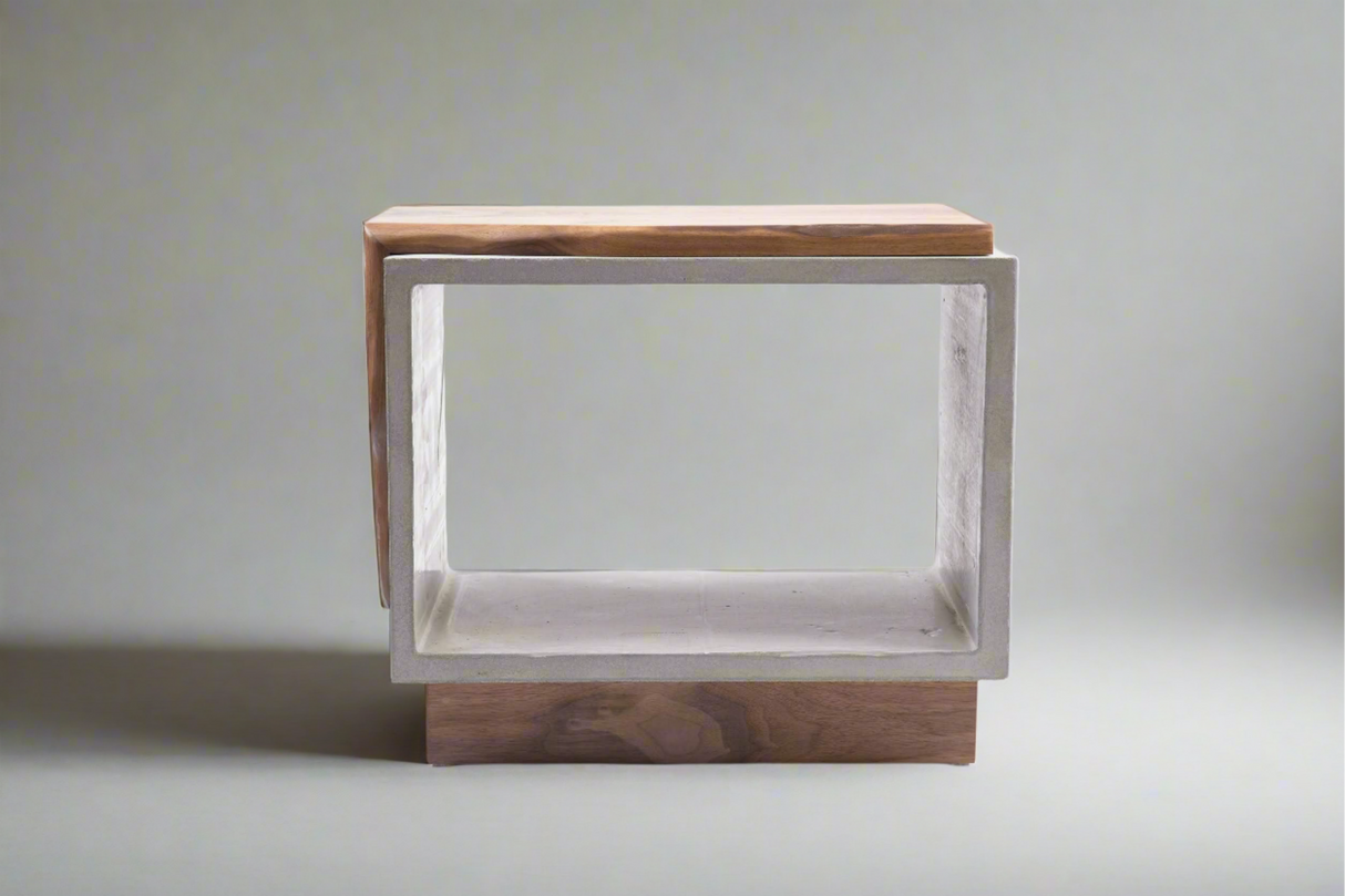 Rhombus - Concrete & Live Edge Black Walnut Side Table