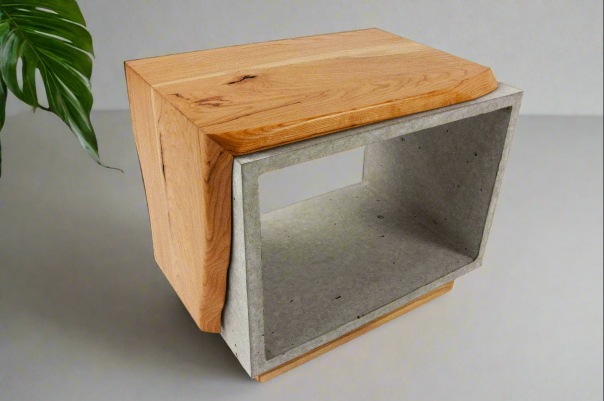 Rhombus - Concrete & Live Edge Black Walnut Side Table