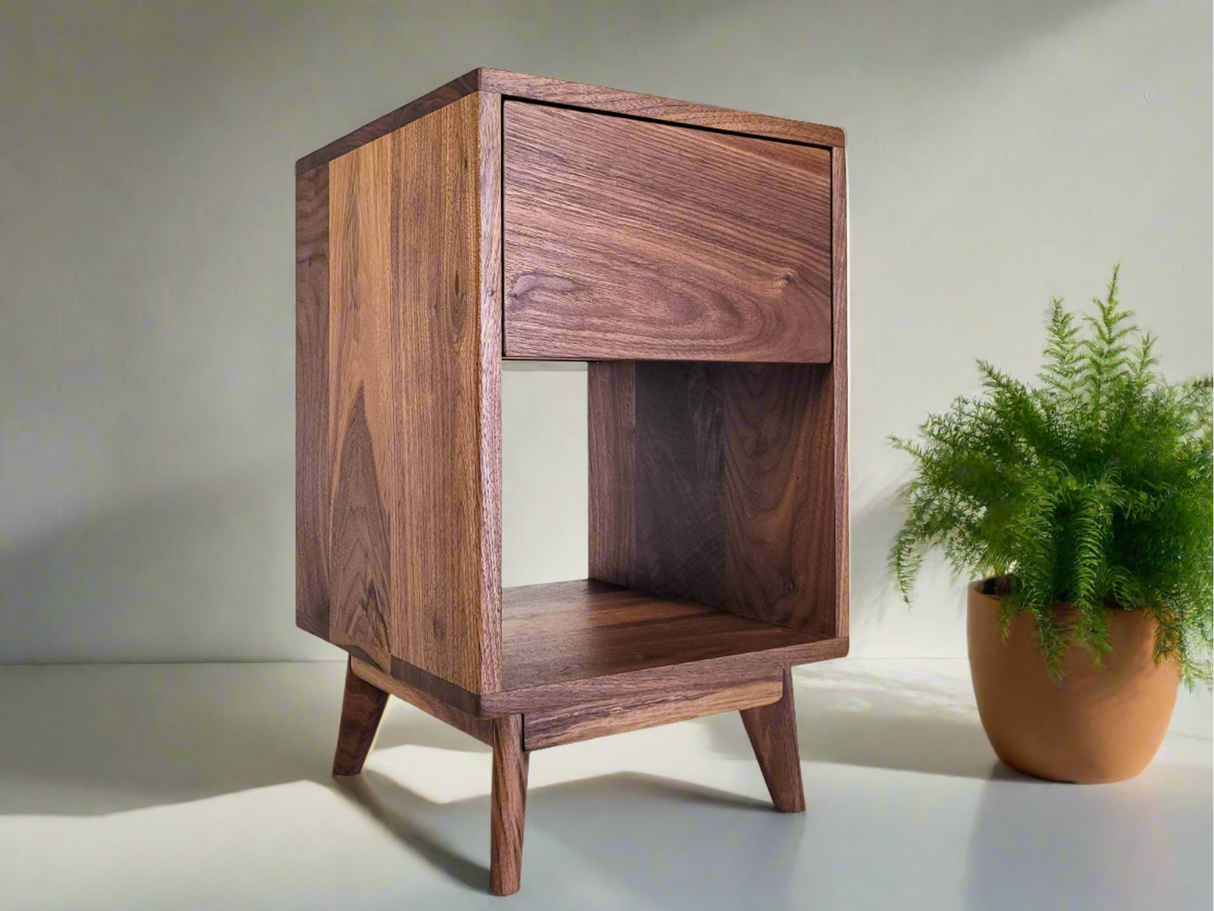 Classic Wood - Solid Wood Straight Drawer Nightstand or Side Table