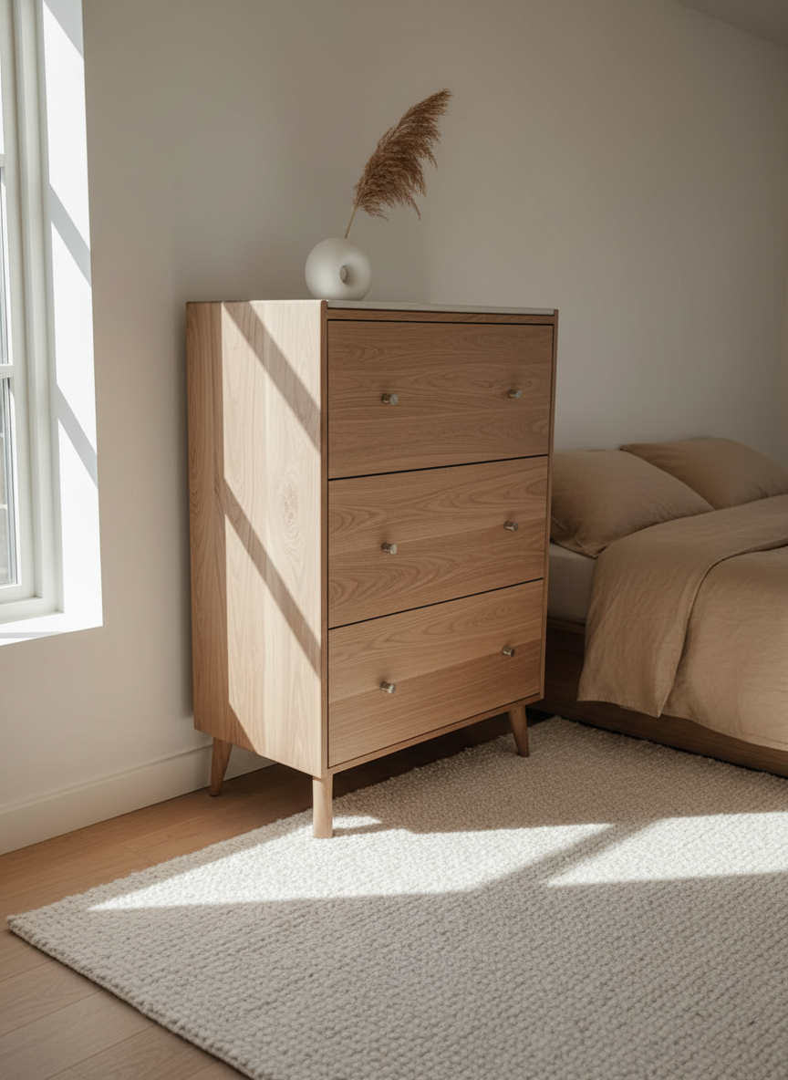 The Wilson - Mid-century Modern Dresser with concrete top