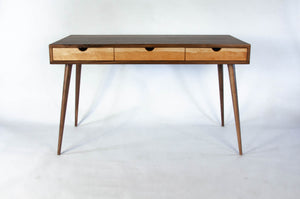 Black Walnut Office Desk with Cherry Wood Drawers