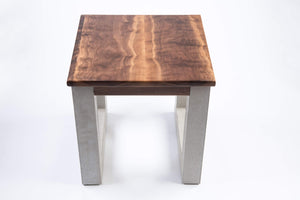 Walnut and Concrete Side Table - End Table