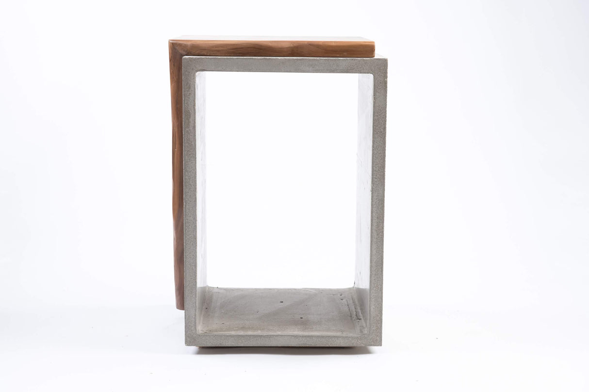 Concrete & Live Edge Black Walnut Side Table or Stool