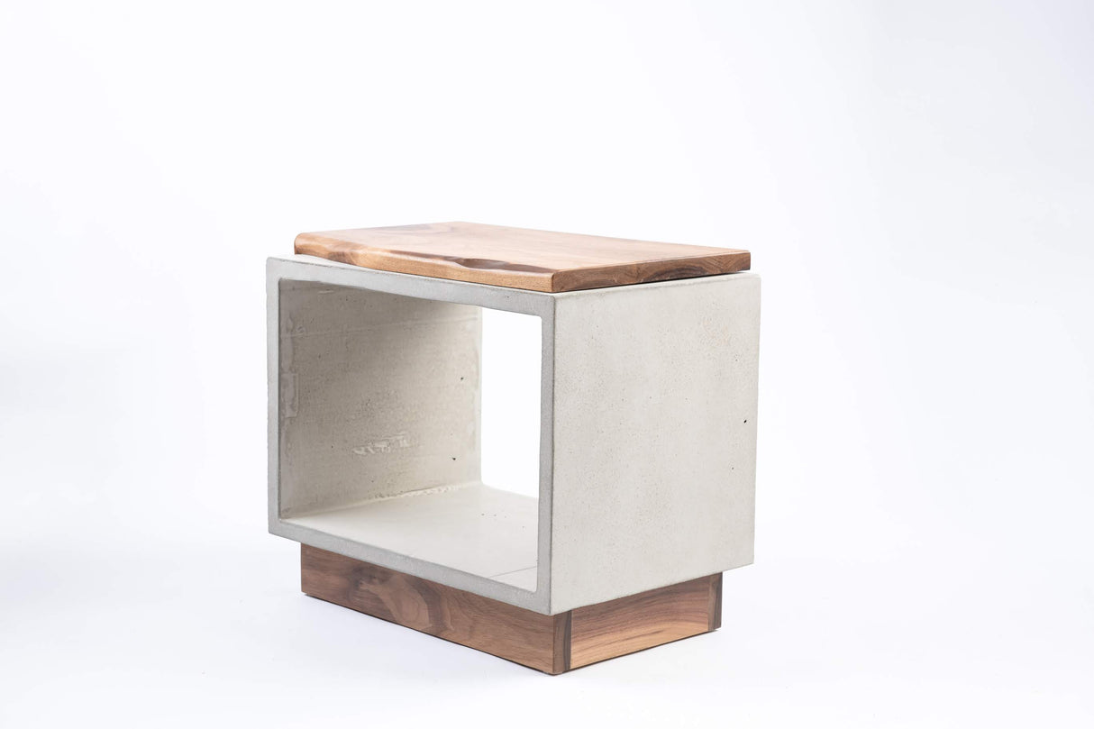 Concrete & Live Edge Black Walnut wood Side Table