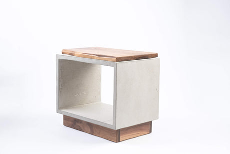 Concrete & Live Edge Black Walnut wood Side Table