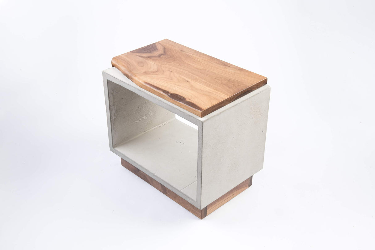 Concrete & Live Edge Black Walnut wood Side Table