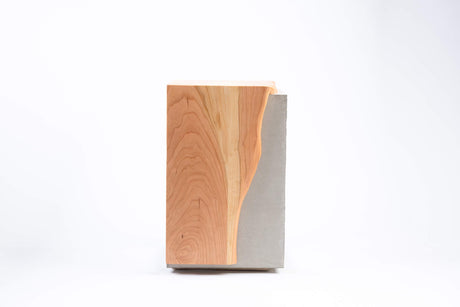 Concrete & Cherry Wood Side Table or Stool