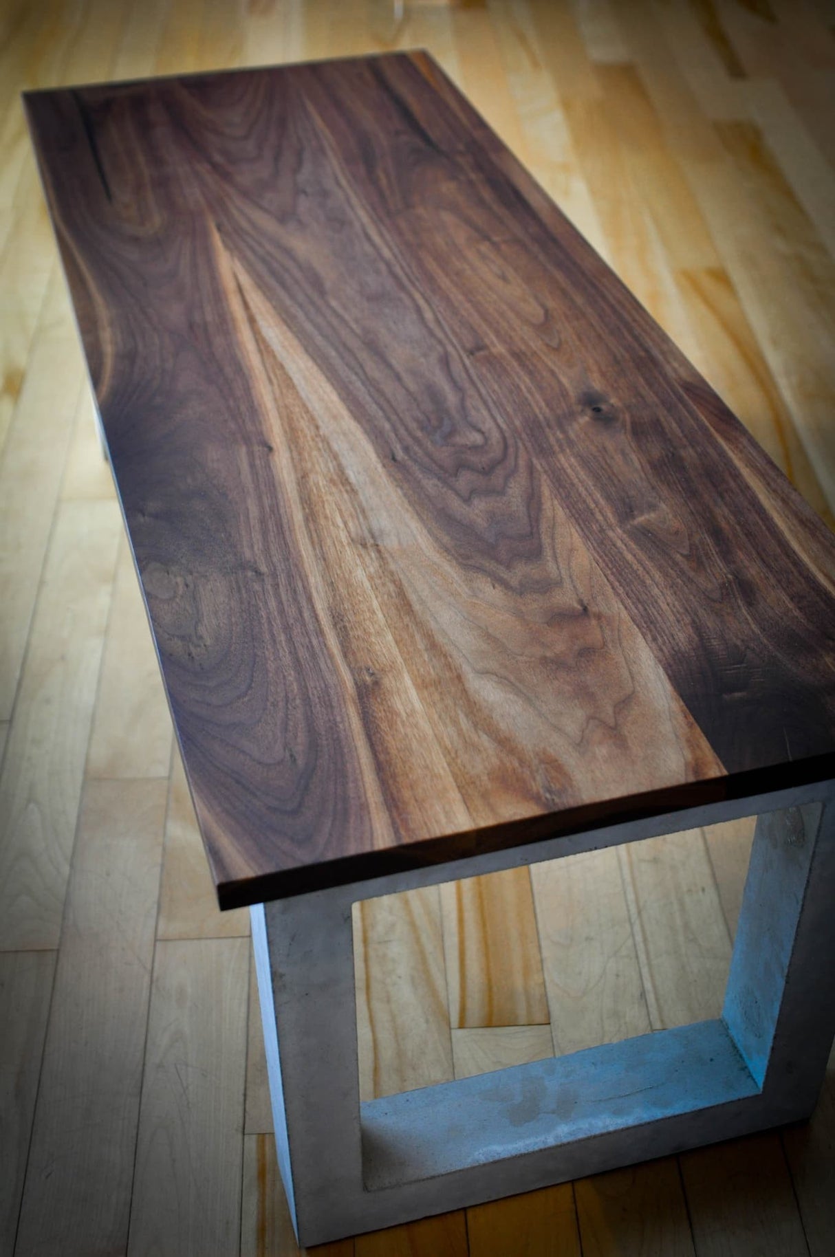 La Regis - Black Walnut & Concrete Legs Coffee Table
