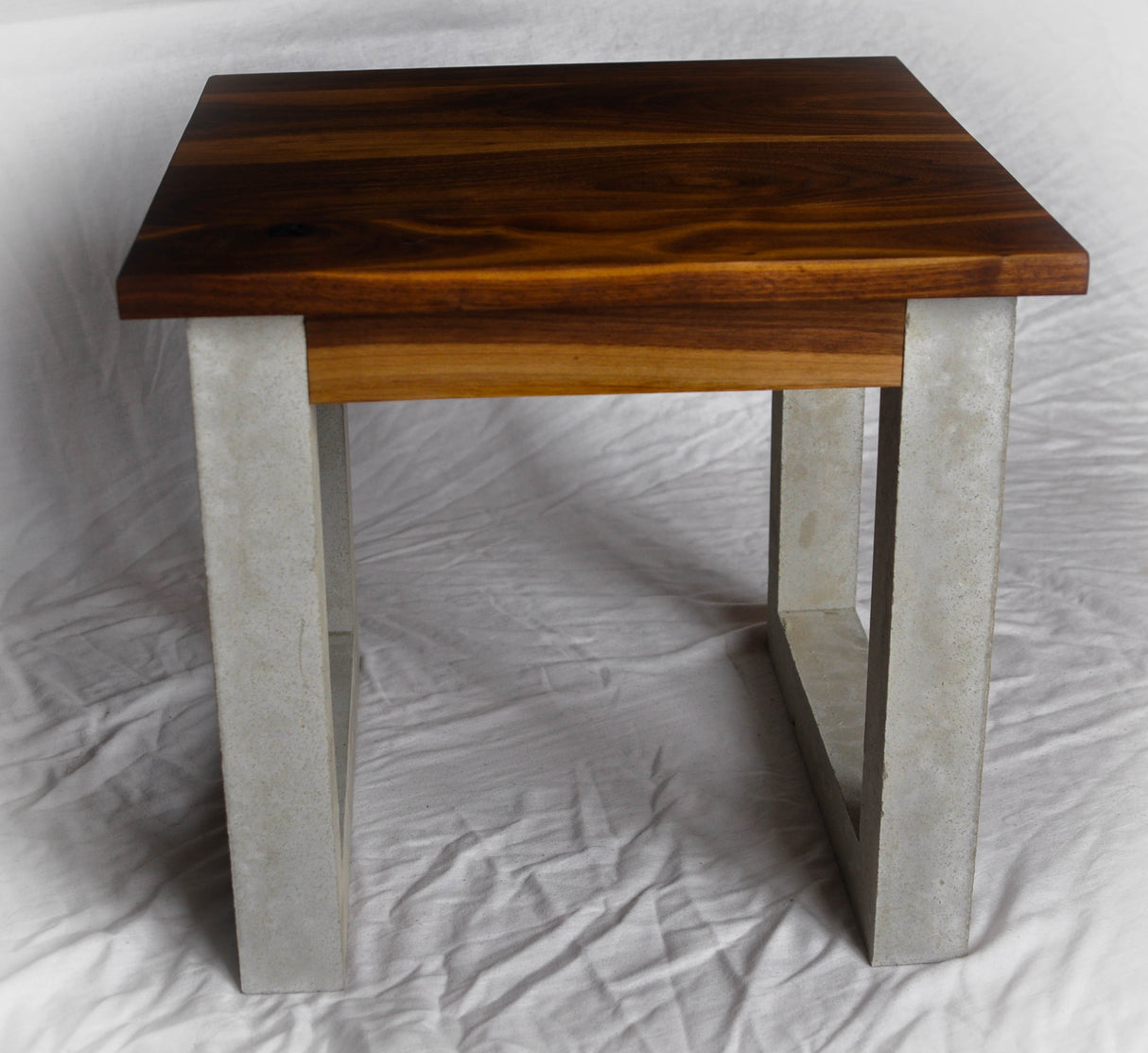 Black Walnut Concrete Side Table - End Table
