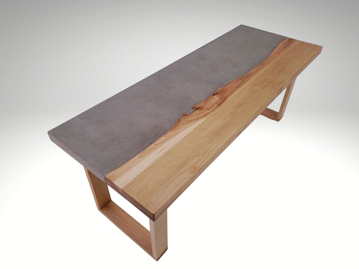 Lake Side - Live Edge Solid Wood and Concrete Coffee Table
