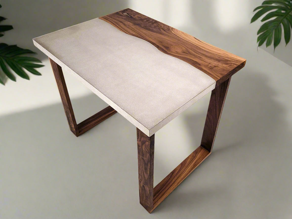 Lake Side - Live Edge Solid Wood and Concrete Coffee Table