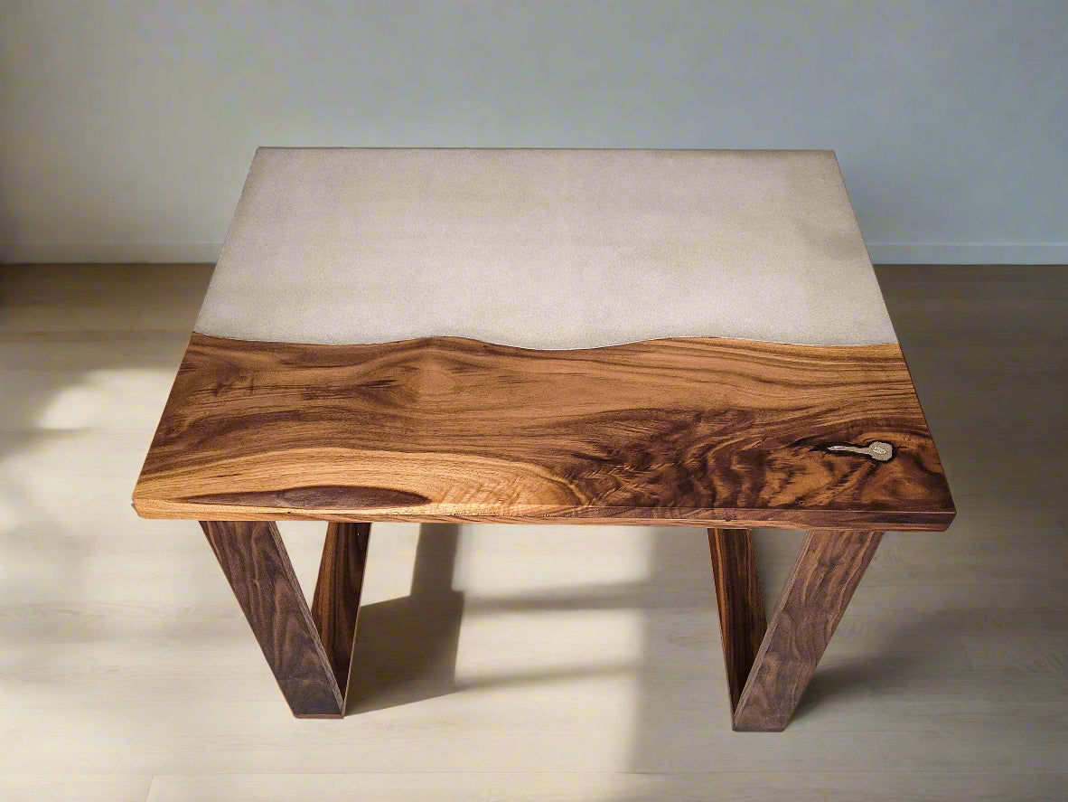 Lake Side - Live Edge Solid Wood and Concrete Coffee Table