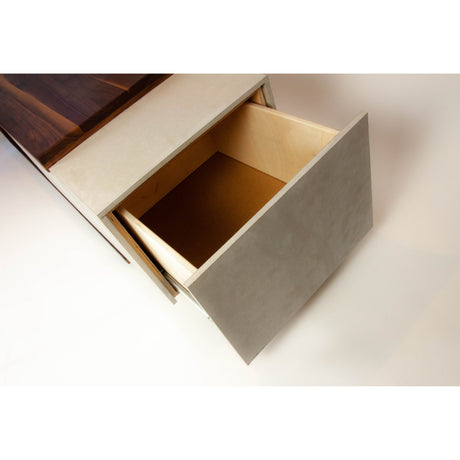 Concrete and Wood Coffee Table or TV Stand with Hidden Drawer
