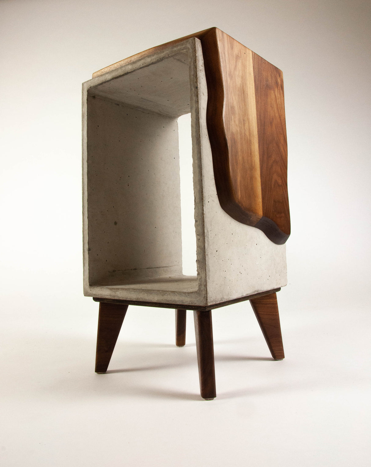 Concrete & Live Edge Black Walnut 24 inches Side Table