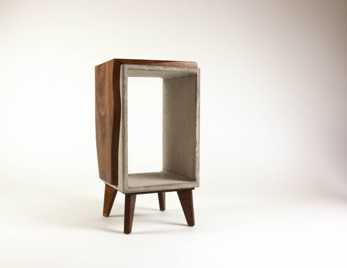 Concrete & Live Edge Black Walnut 24 inches Side Table