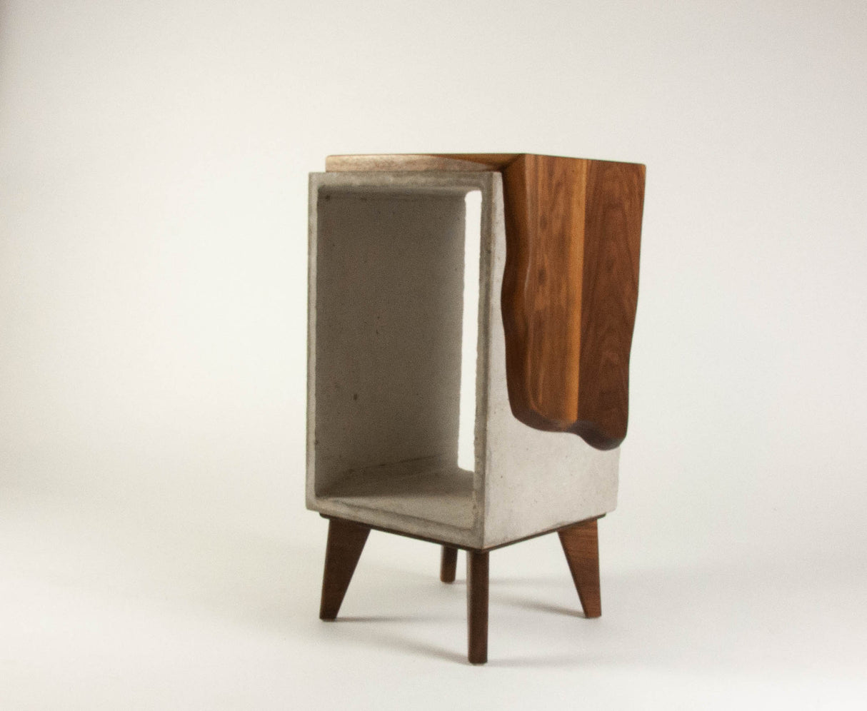 Concrete & Live Edge Black Walnut 24 inches Side Table