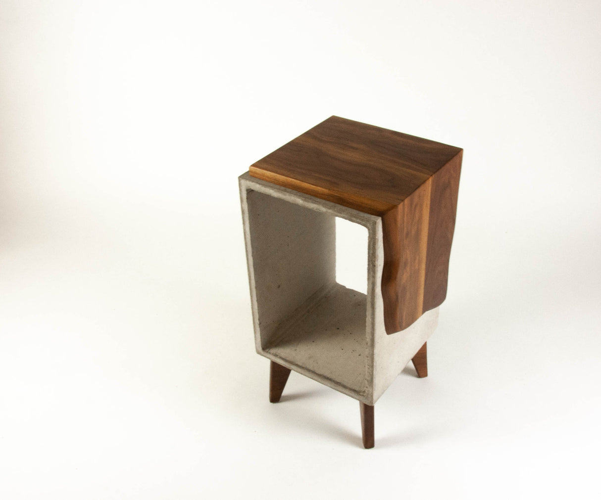 Concrete & Live Edge Black Walnut 24 inches Side Table