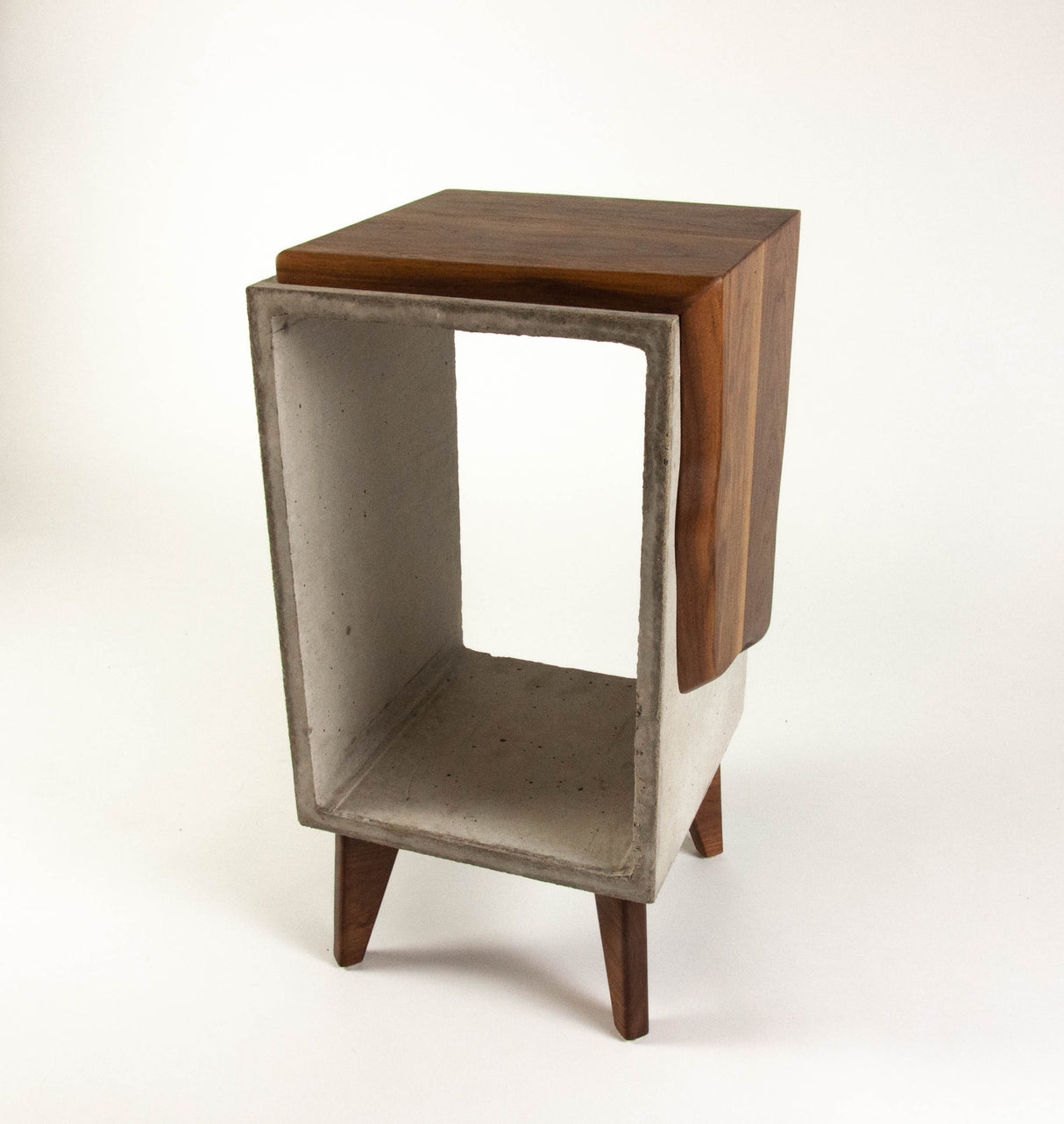 Concrete & Live Edge Black Walnut 24 inches Side Table