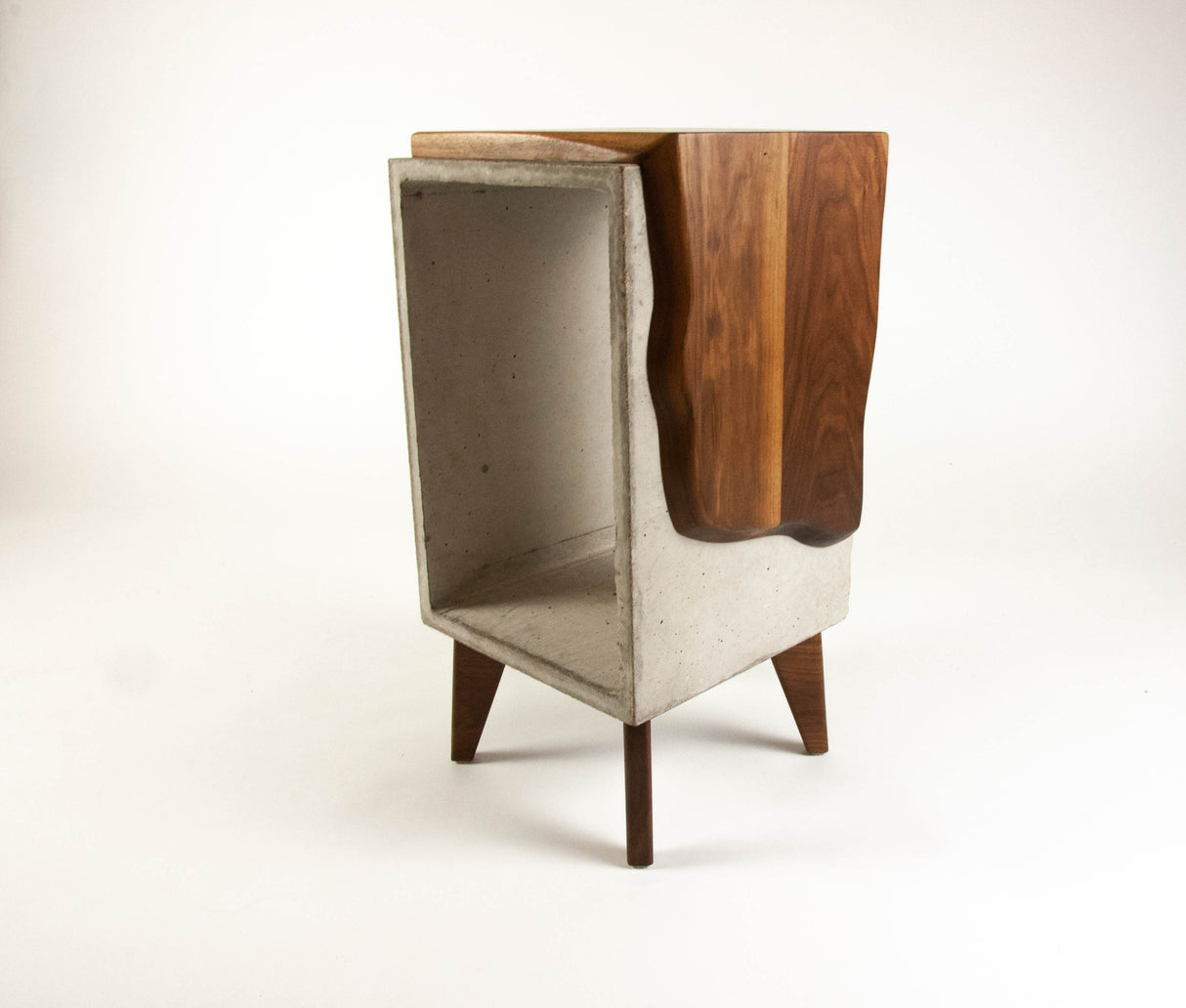 Concrete & Live Edge Black Walnut 24 inches Side Table