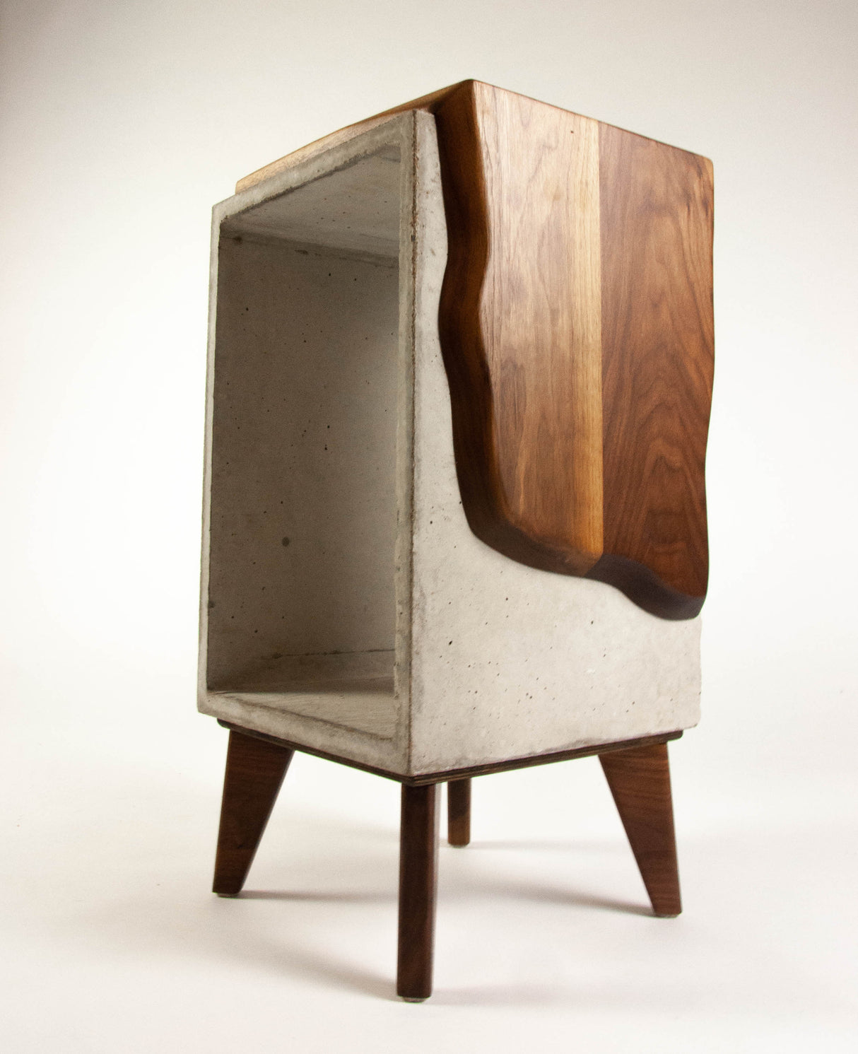 Concrete & Live Edge Black Walnut 24 inches Side Table