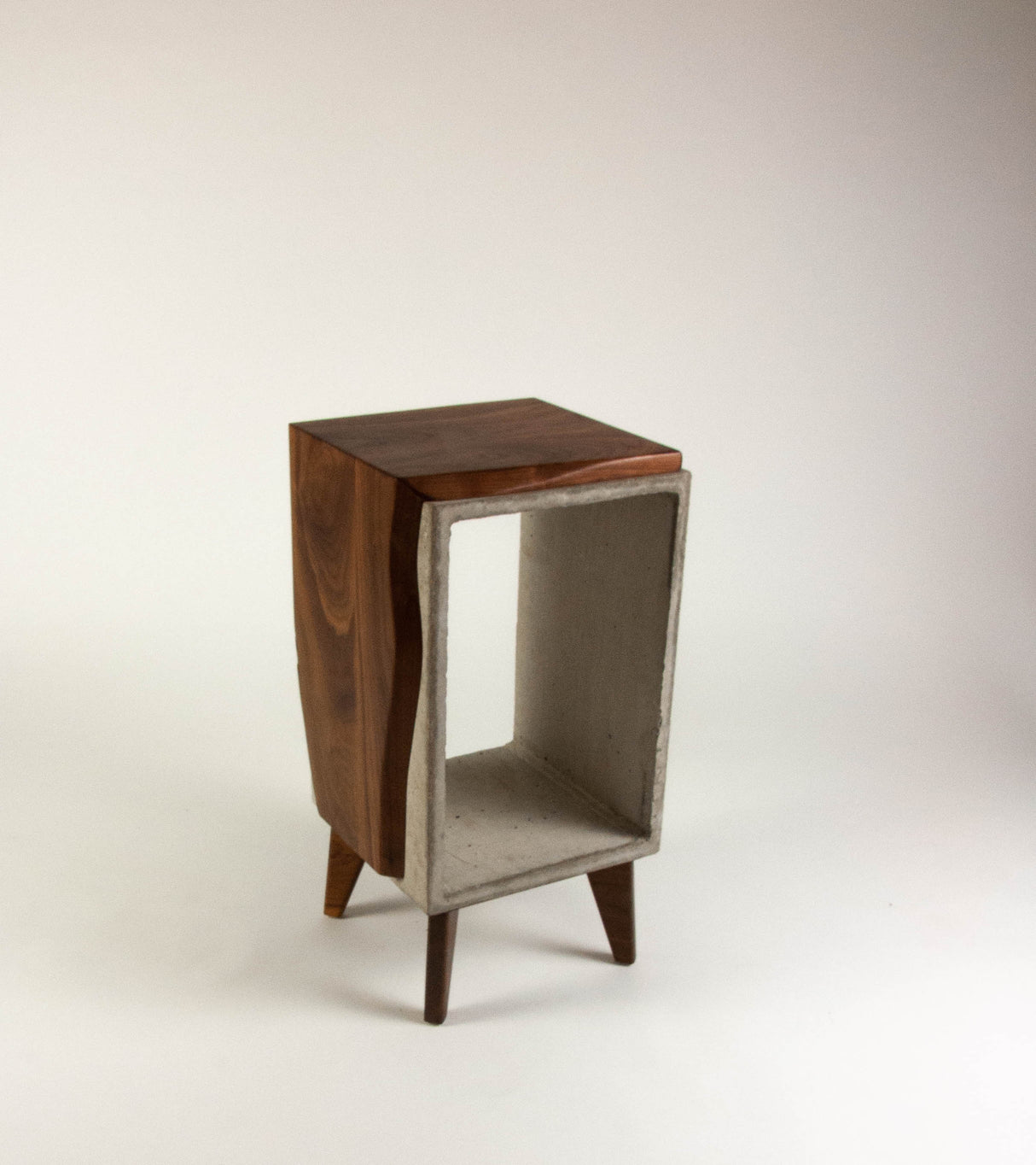 Concrete & Live Edge Black Walnut 24 inches Side Table