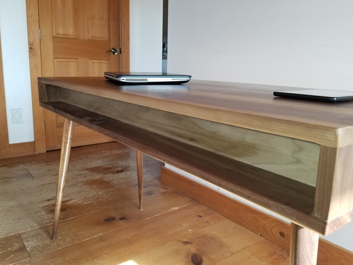 Black Walnut Office Desk with Maple Wood Drawers