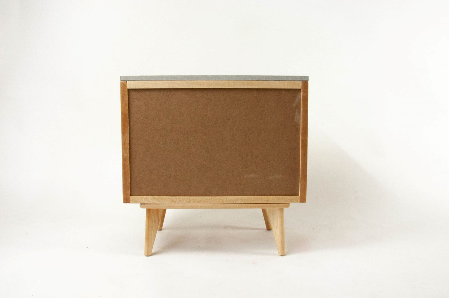 Marissa - Table de nuit à deux tiroirs en bois d'érable et plateau en béton