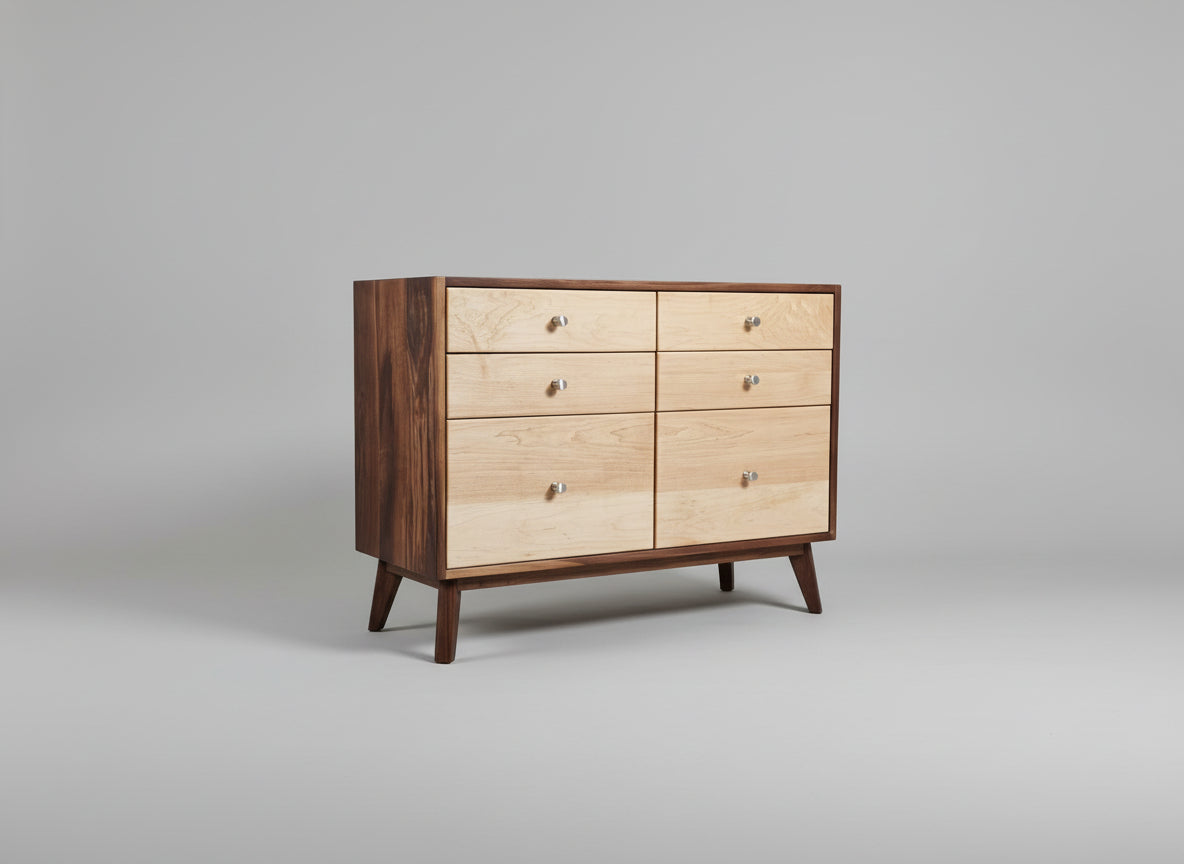 The Hiro 36 and 48 - Mid-century Modern Dresser or Large Nightstand.