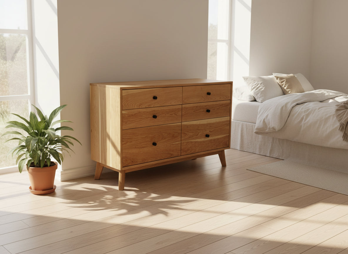 The Hiro 36 and 48 - Mid-century Modern Dresser or Large Nightstand.