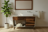 Concrete and Hard Wood Custom Bathroom Vanity