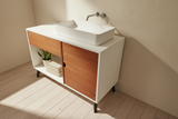 Concrete and Hard Wood Custom Bathroom Vanity