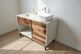 Concrete and Hard Wood Custom Bathroom Vanity