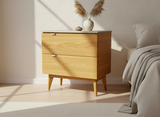 Marissa - Two Drawers Walnut & Concrete Top Nightstand