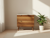 Marissa - Two Drawers Walnut & Concrete Top Nightstand