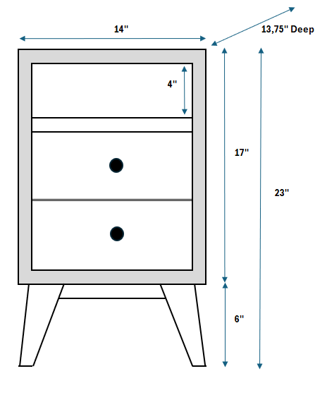 Ian custom - Nightstand 2 bottom drawers with shelf