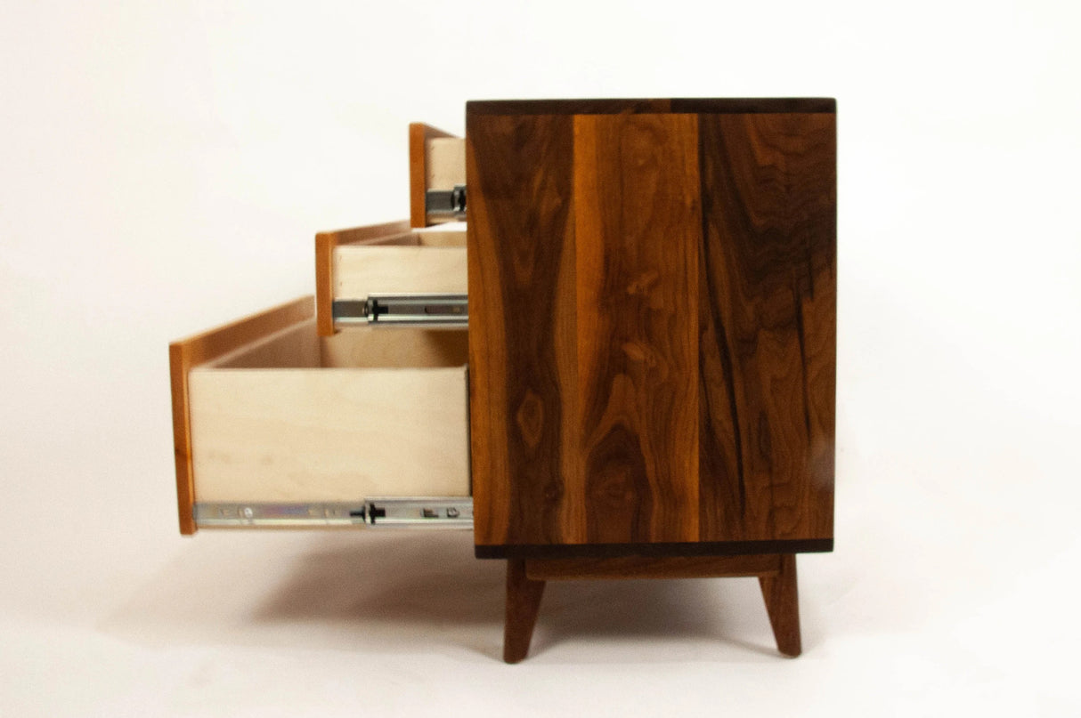 The Hiro - Mid-century Modern Black Walnut Dresser or Large Nightstand.