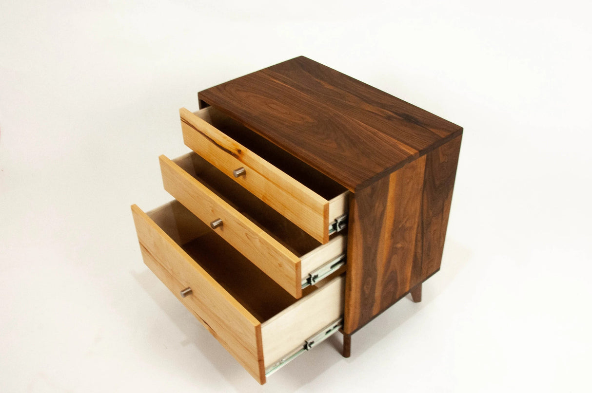 The Hiro - Mid-century Modern Black Walnut Dresser or Large Nightstand.