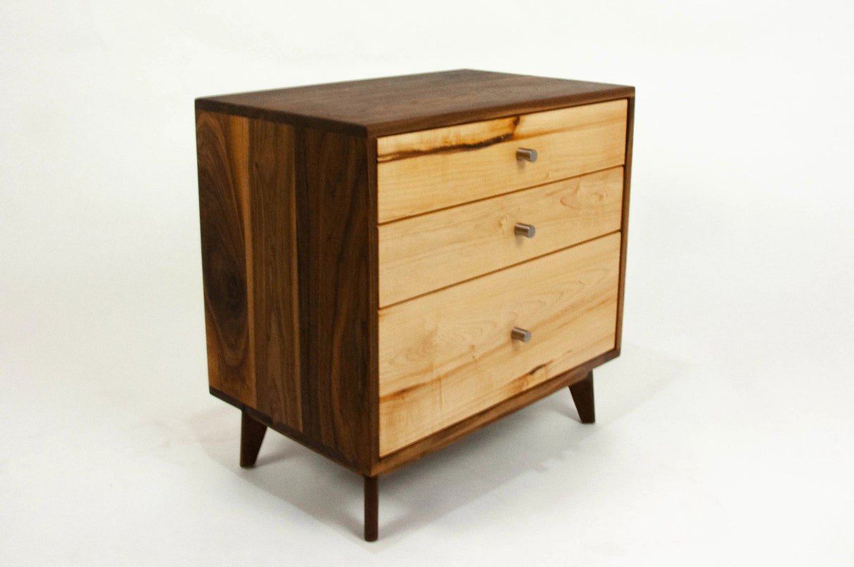 The Hiro - Mid-century Modern Black Walnut Dresser or Large Nightstand.