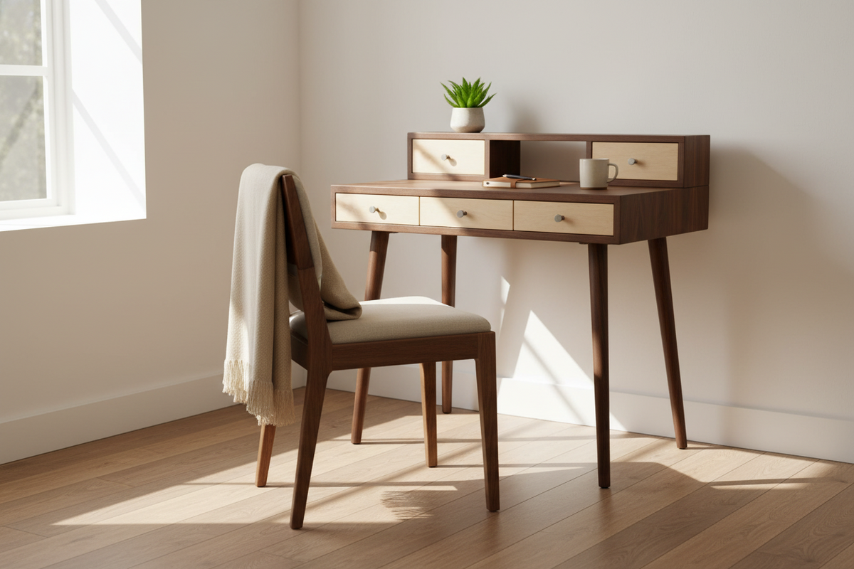 Maple Drawers La Huche Maple Drawers - Mid-Century Modern Black Walnut Office Desk w ...