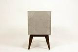 Classic - Table de chevet en bois de noyer noir massif avec tiroirs et bord droit
