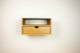 Aby Cloud - Floating Black Walnut Side Table Nightstand with Concrete Shelf