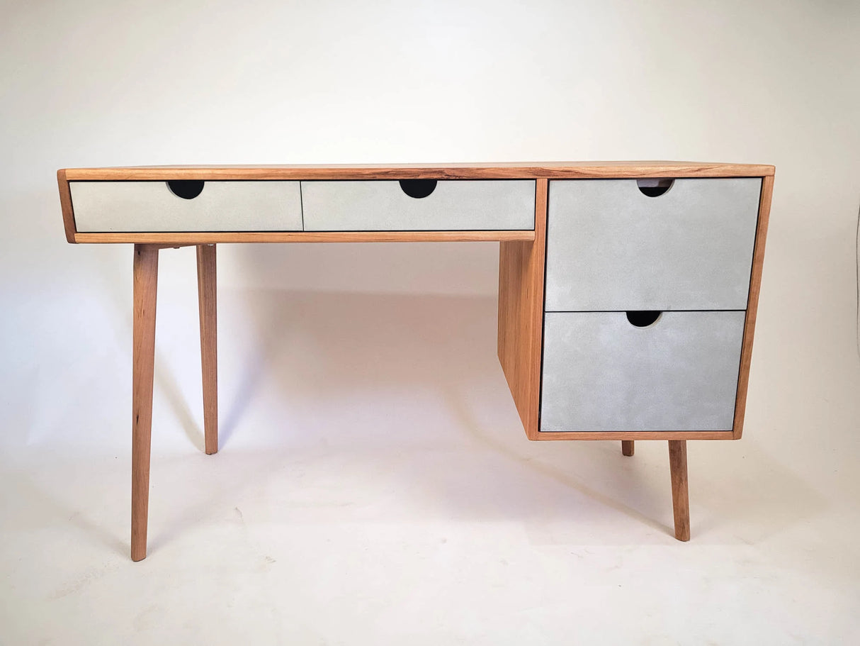 The Executive - Mid-century Modern Cherry Wood Office Desk with Versatile Storage Space