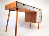 The Executive - Mid-century Modern Cherry Wood Office Desk with Versatile Storage Space