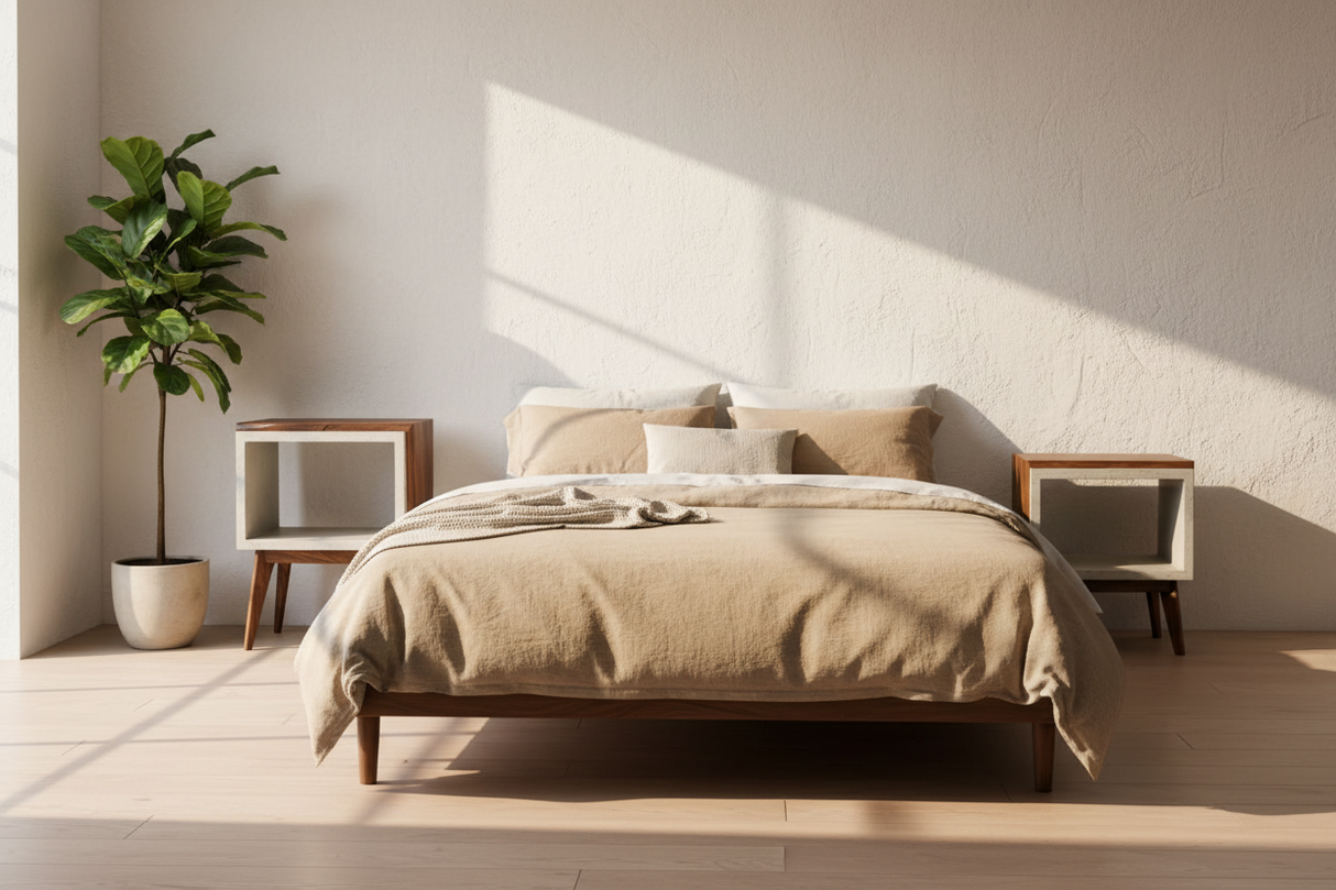 Tall Dwarf Live Edge Solid Wood & Concrete End Table