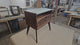 Aby - 2 Drawers Black Walnut & Concrete Top Mid-Century Nightstand